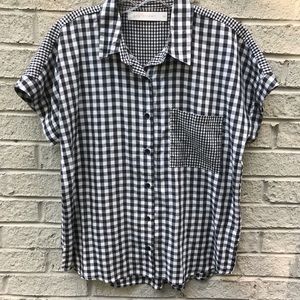 Women’s Statement Gingham Button Up Top